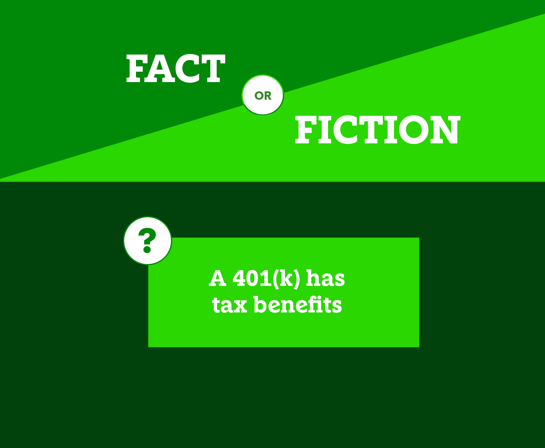 Fact or fiction: A 401(k) has tax benefits